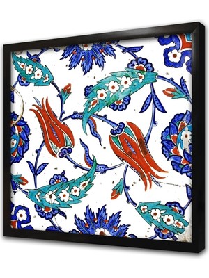 Tablosan Osmanlı Çini Görselleri Çerçeveli Mdf Tablo