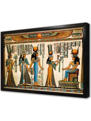 Tablosan Papirüs Mısır Dönemi Çerçeveli Mdf Tablo