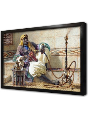 Tablosan Nargile Içen Adam Çerçeveli Mdf Tablo