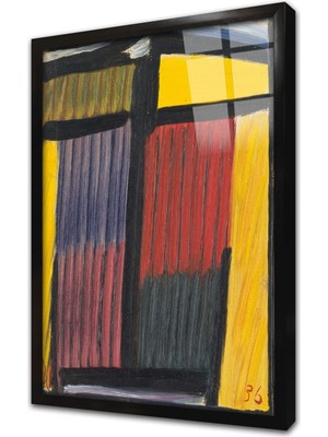 Tablosan Soyut Görsel Çerçeveli Cam Tablo