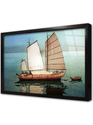 Tablosan Yelkenli Çerçeveli Cam Tablo
