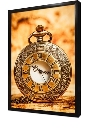 Tablosan Saat Çerçeveli Mdf Tablo