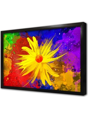 Tablosan Soyut Çiçek Çerçeveli Mdf Tablo