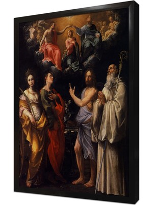 Tablosan Virgin Taç Giyme Töreninin Çerçeveli Mdf Tablo