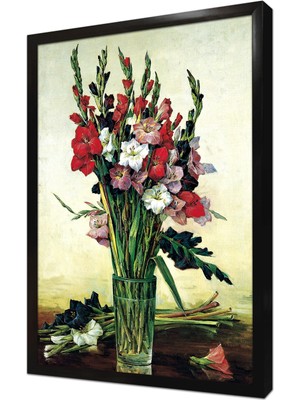 Tablosan Vazoda Çiçekler Çerçeveli Mdf Tablo