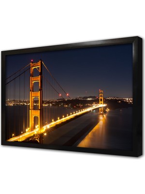 Tablosan San Fransisco Golden Gate Köprüsü Çerçeveli Mdf Tablo