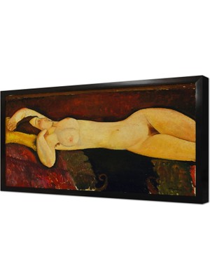 Tablosan Uzanan Nü Modigliani Çerçeveli Mdf Tablo