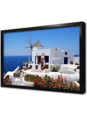 Tablosan Yunan Evleri Çerçeveli Mdf Tablo