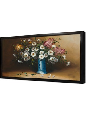 Tablosan Vazoda Çiçekler Çerçeveli Mdf Tablo