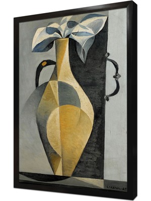 Tablosan Vazoda Çiçek Çerçeveli Mdf Tablo