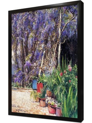 Tablosan Saksılarda Çiçekler Çerçeveli Mdf Tablo