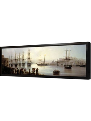 Tablosan Sıra Sıra Dizilmiş Kayık Çerçeveli Mdf Tablo