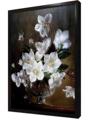 Tablosan Vazoda Çiçekler Çerçeveli Mdf Tablo