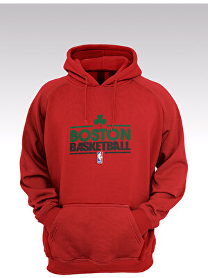 King Crow Boston Celtics 34 Kırmızı Kapşonlu Sweatshirt - Hoodie