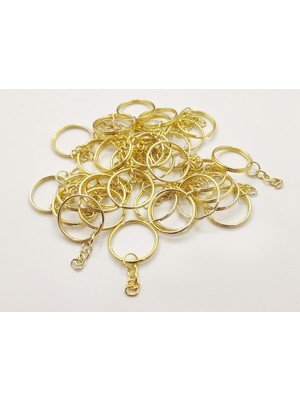 Yiğit Aksesuar Anahtarlık Halkası Altın 50 Adet Amigurumi Anahtarlık