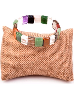 Taş Sandığı Çakra Taşlarından Bileklik - Dikdörtgen Kesim