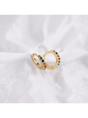 Bylin Gold Zirkon Taşlı Mini Halka Küpe