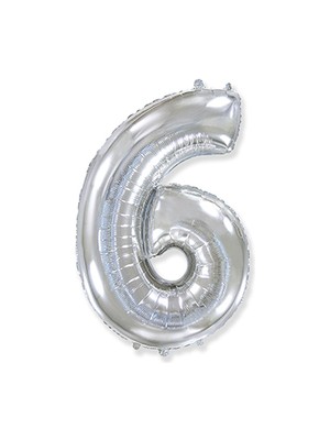 Benim Marifetlerim 6 Rakamı Gümüş Folyo Balon 34 Inch 86 cm