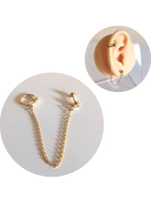 Bylin Cerrahi Çelik Gold Zincirli Piercing