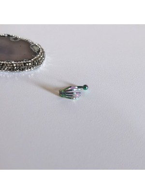 Bylin Cerrahi Çelik Rainbow Muz Rook, Kaş Iskelet El Piercing 8 mm
