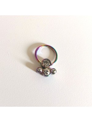 Bylin Cerrahi Çelik Gökkuşağı Pati Halka Piercing 10 mm