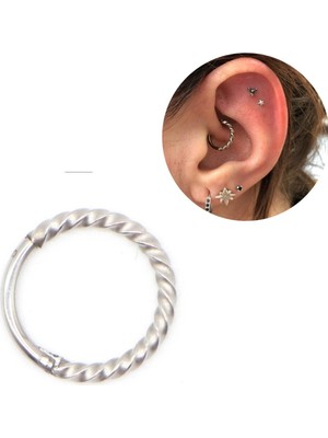 Bylin Cerrahi Çelik Burgulu Halka Piercing 8 mm