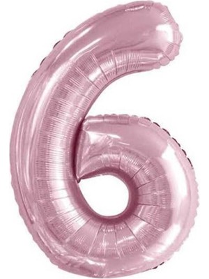 Dipak Pembe Renk 6 Rakam Folyo Balon 34 Inç 76 cm