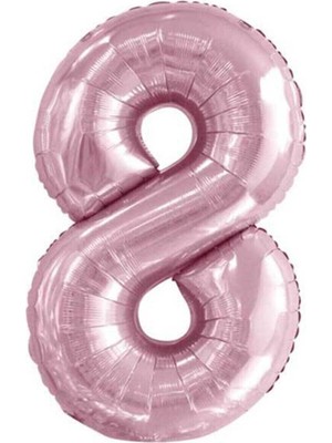 Dipak Pembe Renk 8 Rakam Folyo Balon 34 Inç 76 cm