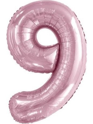 Dipak Pembe Renk 9 Rakam Folyo Balon 34 Inç 76 cm