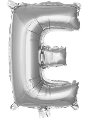 Dipak Gümüş Renk E Harfi Folyo Balon 34 Inç 76 cm