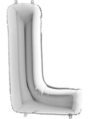 Dipak Gümüş Renk L Harfi Folyo Balon 34 Inç 76 cm
