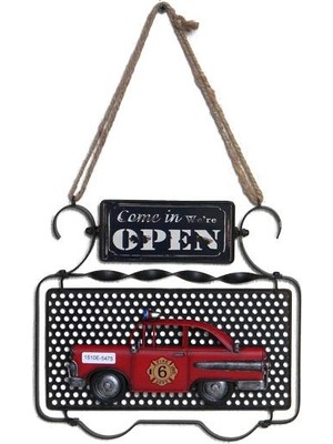 KENPAZAR Sinerji Shop Dekoratif Metal Kapı Yazısı Araba Dekorlu Vintage Hediyelik