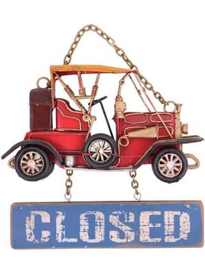 KENPAZAR Sinerji Shop Dekoratif Metal Kapı Yazısı Nostaljik Araba Hediyelik