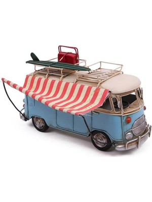 KENPAZAR Sinerji Shop Dekoratif Metal Minibüs Tenteli Vintage Vosvos Hediyelik