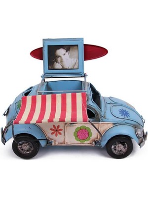 KENPAZAR Sinerji Shop Dekoratif Metal Araba Çerçeveli, Kalemlik ve Tenteli Hediyelik