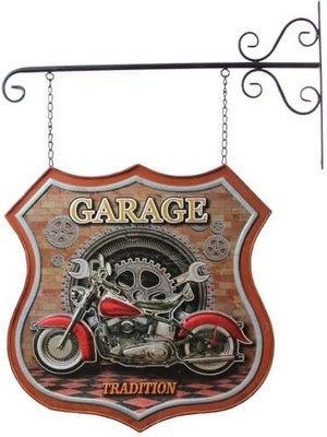 KENPAZAR Sinerji Shop Dekoratif Çift Yönlü Motor Temalı Ferforje Askı Hediyelik