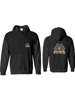 Viking Fermuarlı Kapşonlu Sweatshirt BLL1325