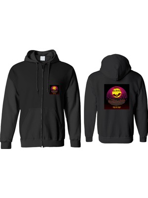 Happy Halloween Fermuarlı Kapşonlu Sweatshirt BLL1392