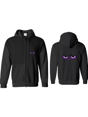 Astak Mor Göz Fermuarlı Kapşonlu Sweatshirt BLL1402