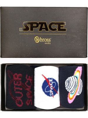 Bross Space Collection Kutulu 3lü Kadın Çorabı 2