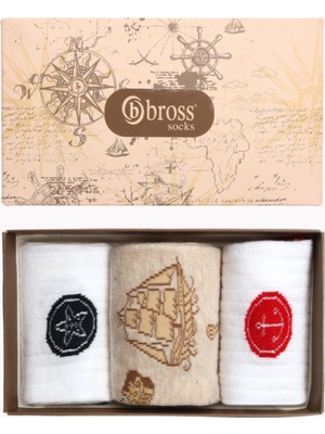 Bross Marine Collection Kutulu 3lü Kadın Çorabı 1