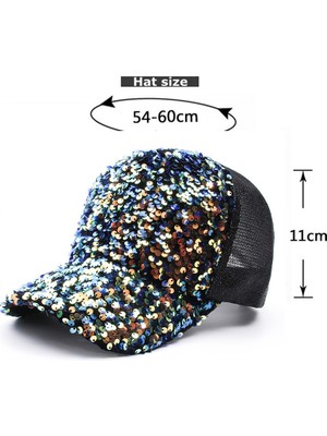 Afun Siyah Gökkuşağı Sequins Beyzbol Şapkası Kadınlar Içın Yaz Pamuk Şapka Kızlar Snapback Hip Hop Şapka Gorras Casquette Bones Kız Parti Şapkası  (Yurt Dışından)