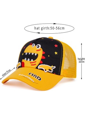 Afun Sarı Pamuk Moda Çocuk Beyzbol Şapkası Hip-Hop Şapka Ayarlanabilir Sevimli Dinozor Nakış Kapakları Eş Şapkası Snapback Şapkalar Gorras  (Yurt Dışından)