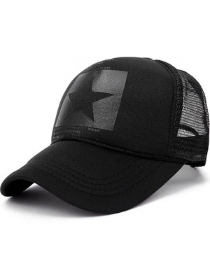 Afun Siyah Nefes Örgü Yaz Eş Şapkaları Yıldız Baskı Kadın Erkek Beyzbol Şapkası Unisex Açık Baba Hip Hop Kapaklar Hombre Gorras Casquette  (Yurt Dışından)