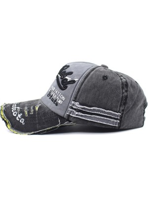 Afun Gri Erkekler Kadınlar Mektup Şapkalar Yıkanmış Pamuk Beyzbol Şapkası Snapback Şapka Yaz Hip Hop Gömme Kapaklar Kemik Gorras Para Hombre Kap  (Yurt Dışından)