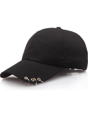 Afun Siyah Moda Halka Daire Kadın Beyzbol Şapkası Erkekler Içın Ilkbahar Yaz Hip Hop Snapback Şapka Erkek Ayarlanabilir Visor Kpop Kore Eş Şapkaları  (Yurt Dışından)