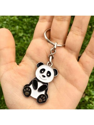 Hellove Metal Panda Anahtarlık Panda Çanta Süsü Armağanlik Anahtarlık
