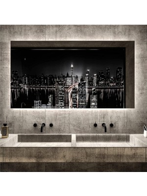 Global Led Mirror 70 x 90 cm Ledli Ayna Dresuar Hol Koridor Duvar Salon Banyo Wc Ofis Çocuk Yatak Odası Boy