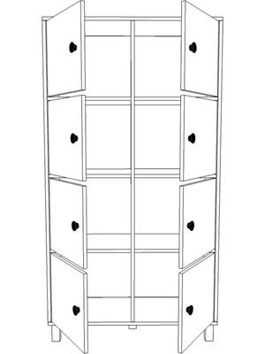 L'occi Concept Ofis Klasör Dolabı 8 Kapaklı
