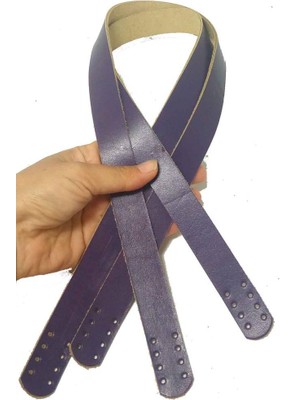 Angel Çanta Aksesuar Mor Renk Gerçek Deri 70X2.3 cm Çift  Sap